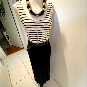 Lily Rose Stripe Top Maxi Dress Black Skirt Sz XL